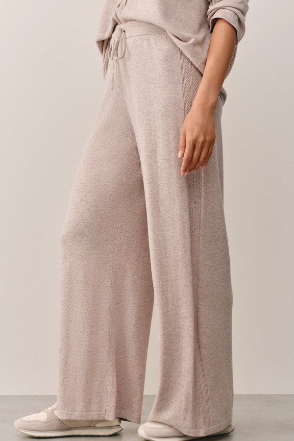 Herringbone Detail Wide Leg Trousers from The white company