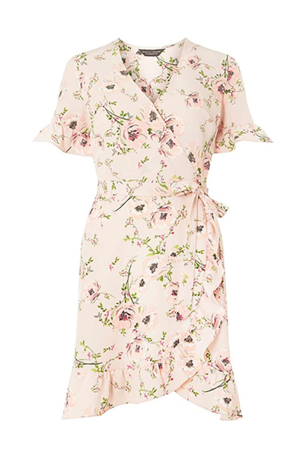 Blush Floral Wrap Dress