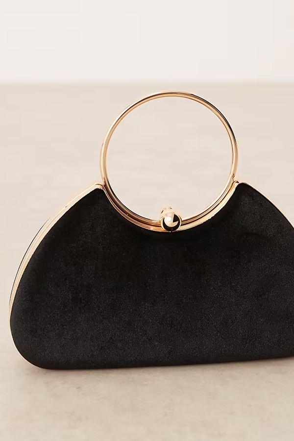 Velvet Clutch Bag With Detachable Crossbody Strap from True Decadence