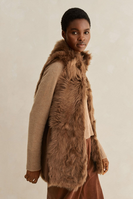Luxe Toscana Shearling Long Gilet  from ME+EM