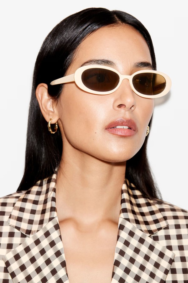 Slim Oval-Frame Sunglasses