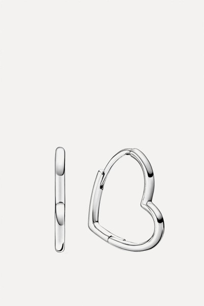 Asymmetrical Heart Hoop Earrings from Pandora