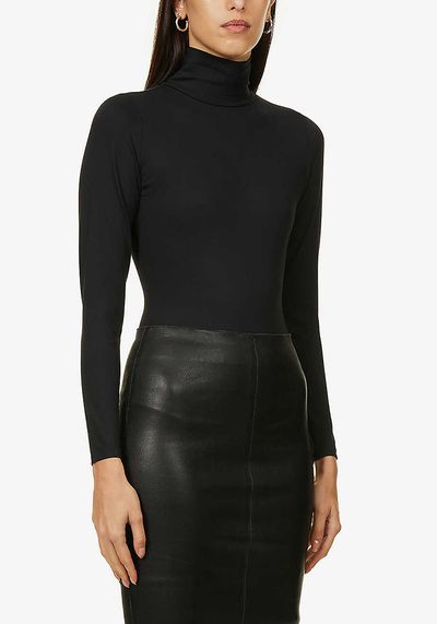 Turtleneck Stretch-Jersey Bodysuit from Spanx