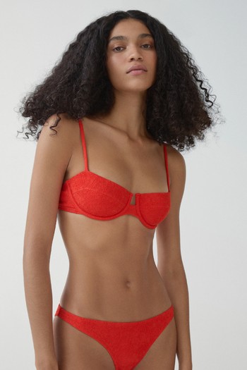 Classic Textured Bikini Bottoms from Mango