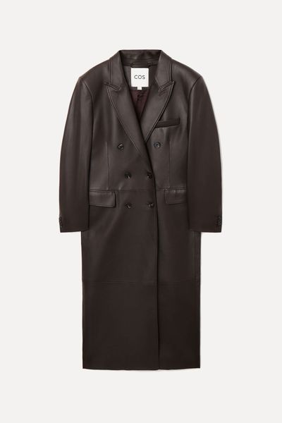 Oversized Double-Breasted Leather Coat from COS