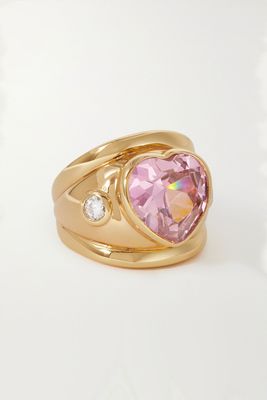 Gold-Tone Crystal Ring from Timeless Pearly