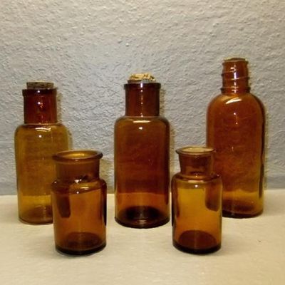 Amber Medicine Bottles from Memento Gallery Pitti