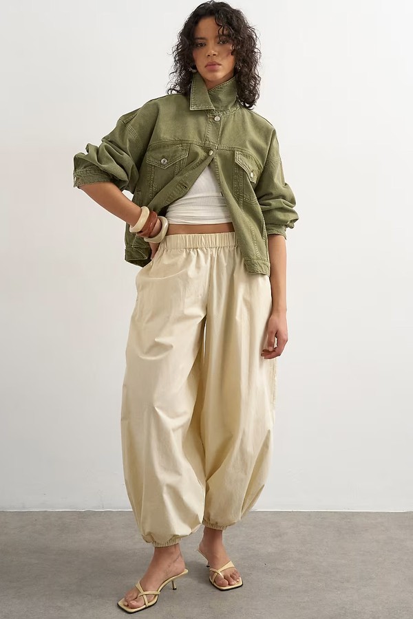 Extreme Poplin Pull On Balloon Trousers