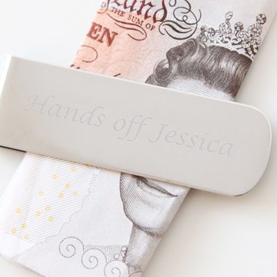 Personalised Hands Off Money Clip