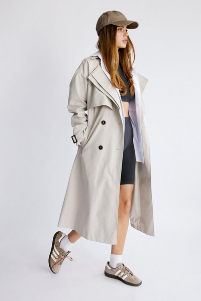 Petite Premium Double Layer Twill Trench Coat