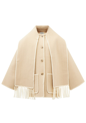 Embroidered Wool-Blend Scarf Jacket from Totême