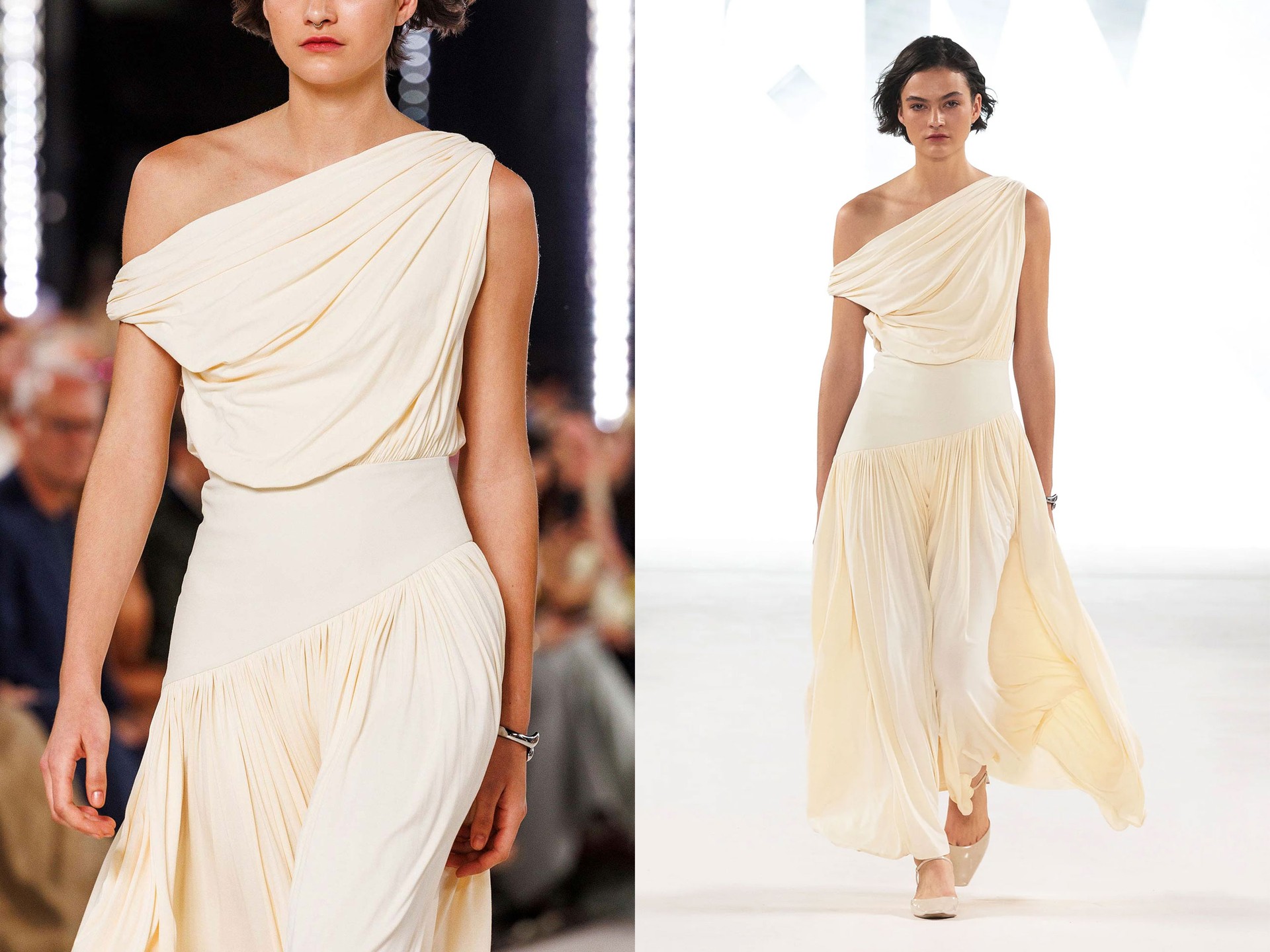 Gwen Off Shoulder Drape Dress from Abadia