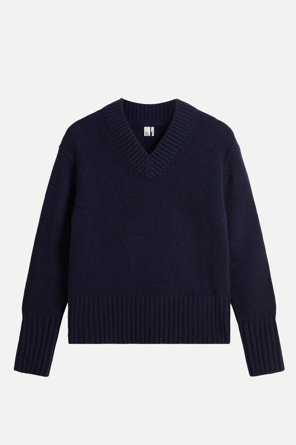 Cashmere Merino V Neck Jumper from Rise & Fall