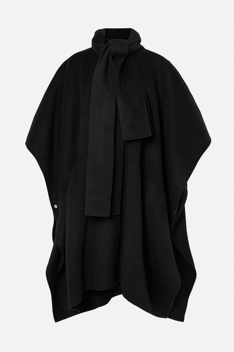 Cape-Effect Tie-Neck Wool Coat from Toteme