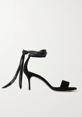Chastora Suede & Leather Sandals from Manolo Blahnik