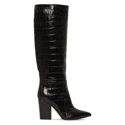 90mm Sergio Croc Embossed Leather Boots from Sergio Rossi