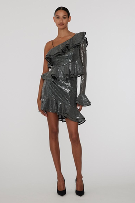 Sequin Mini Frill Dress from Rotate