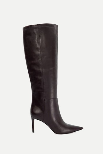 Serve Leather Pull On Knee High Boots