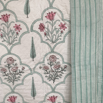 Floral Trellis Double Pique Quilt from Sarah. K