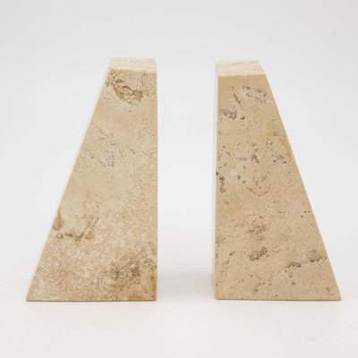Travertine Book Ends from 1st Dibs