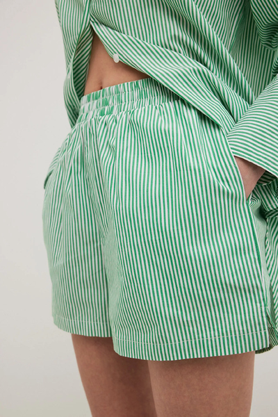 Striped Elastic Waist Cotton Shorts from NA-KD