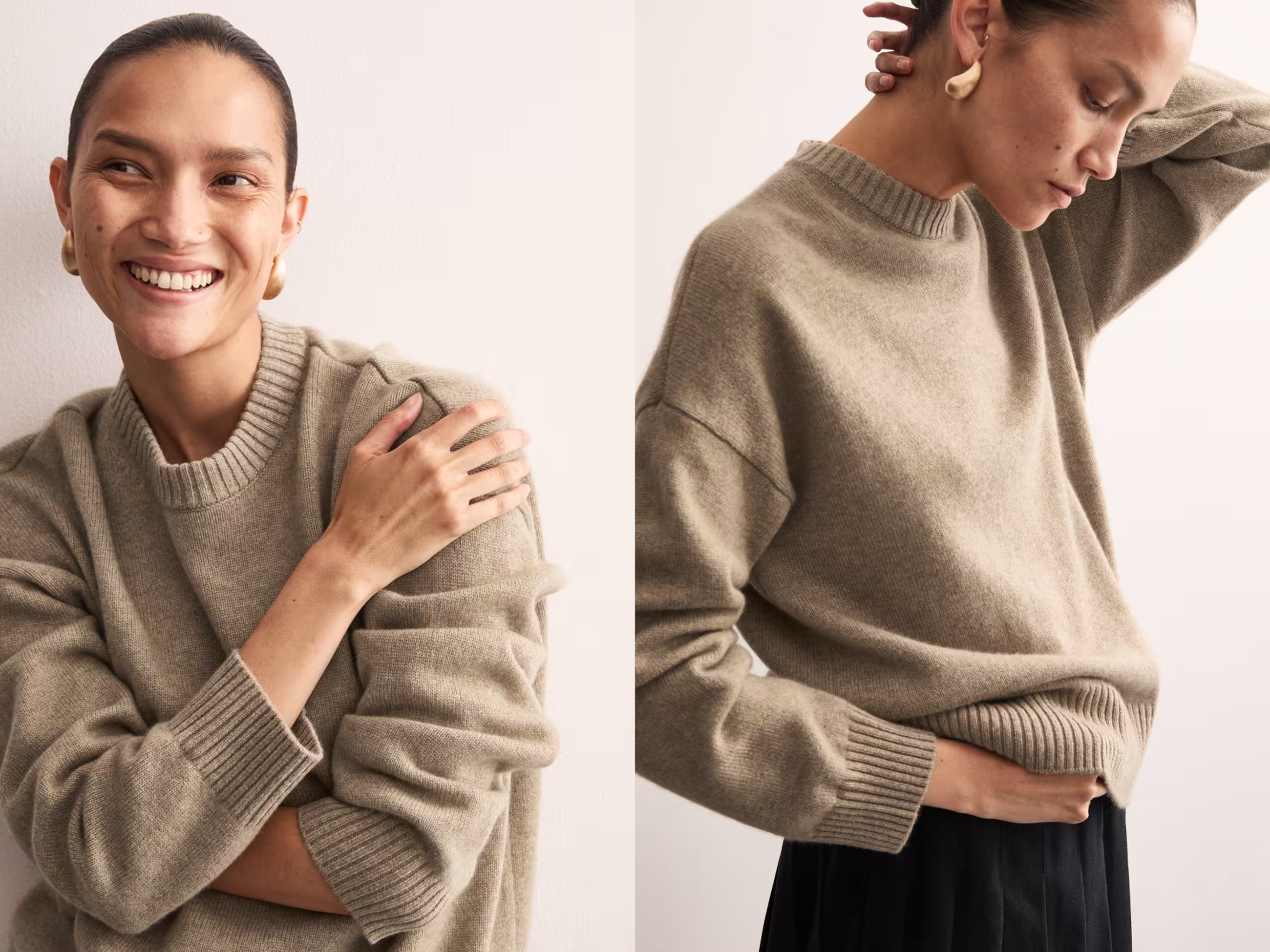 Pure Cashmere Crew Neck Relaxed Jumper