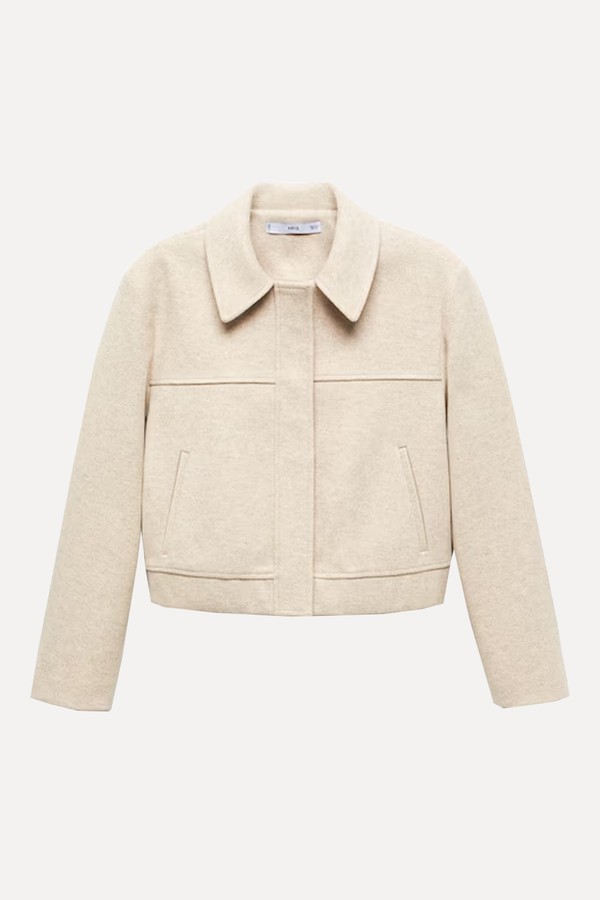 Zipper Decorative Seams Jacket from Mango