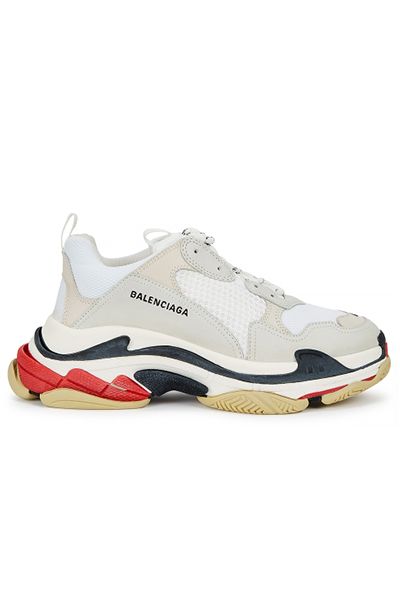 Triple S White Mesh & Nubuck Trainers from Balenciaga