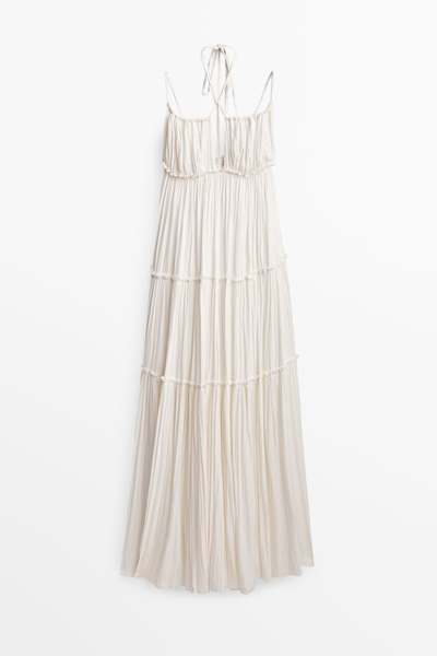 Long Pleated Dress from Massimo Dutti