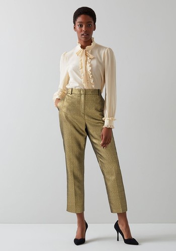 Issy Gold Sparkly Trousers from LK Bennett