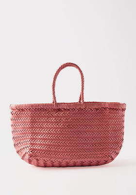 Triple Jumper Small Woven-Leather Basket Bag from Dragon Diffusion