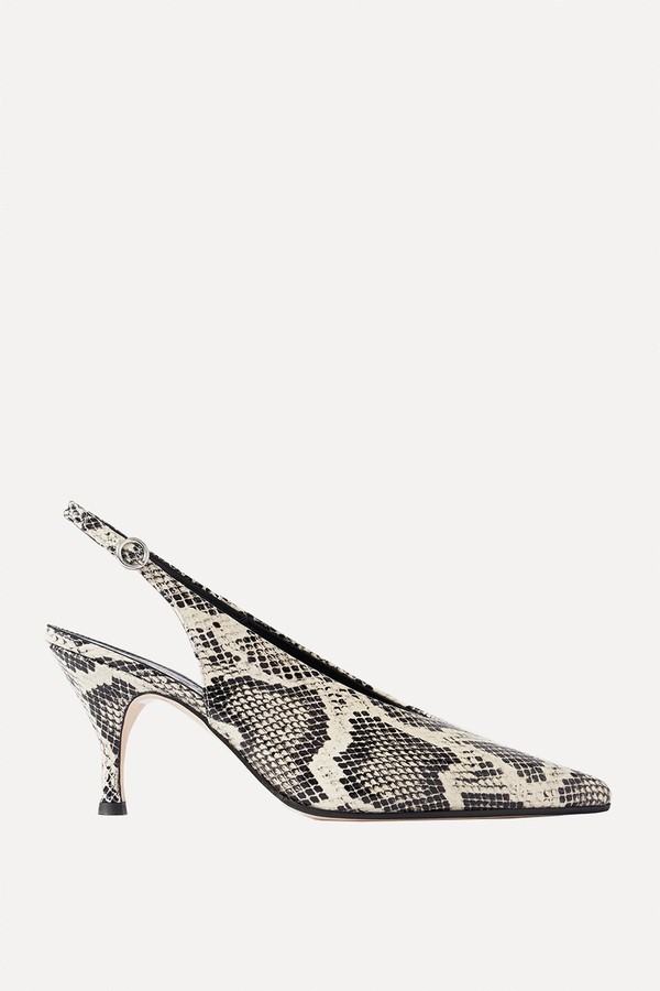 Carla Snake-Effect Leather Slingback Pumps from Aeyde