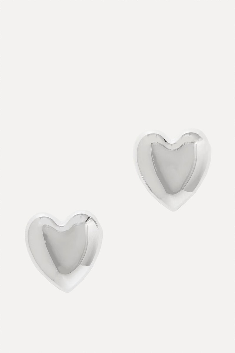 Puffy Heart Small Silver-Tone Earrings from JENNIFER FISHER