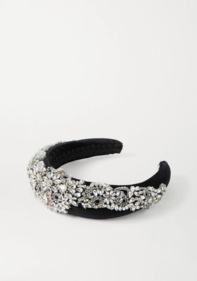 Oksanna Crystal-Embellished Velvet Headband from Jennifer Behr