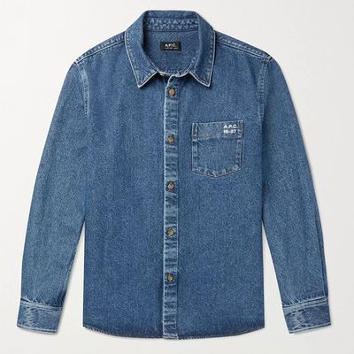 Victor Logo-Print Denim Shirt from A.P.C