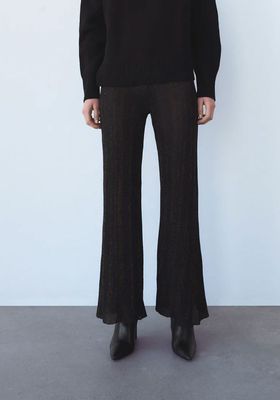 Metallic Thread Knit Trousers from Zara