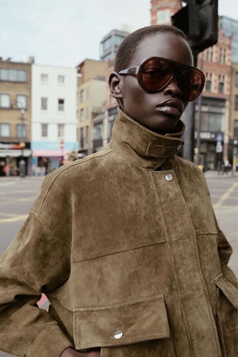 100% Leather Bomber Jacket  from Zara