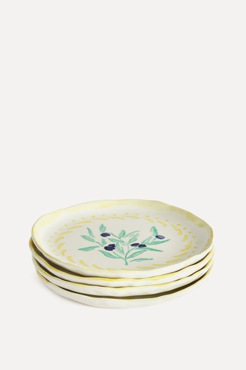 Capria Olive Branch Sandstone Dessert Plates  from La Redoute