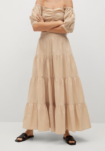 Flared Poplin Skirt from Mango