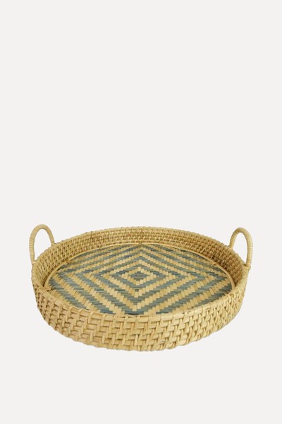 Chevron Circular Woven Tray  from Birdie Fortescue 