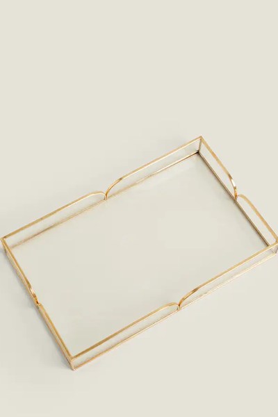 Glass & Metal Tray from Zara