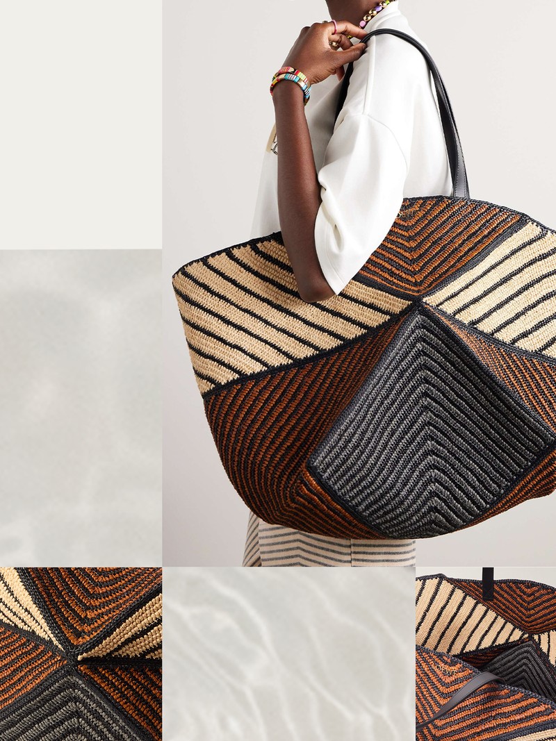 Puzzle Fold Xl Leather-Trimmed Raffia Tote Bag from LOEWE X Paula's Ibiza