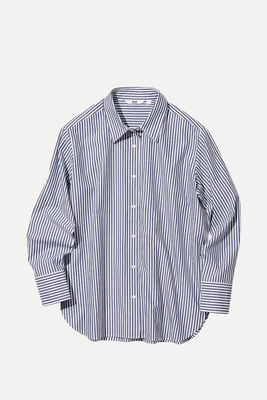 Cotton Striped Long Sleeved Shirt from  Uniqlo