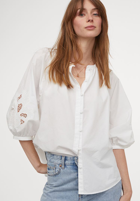 Embroidered Cotton Blouse from H&M