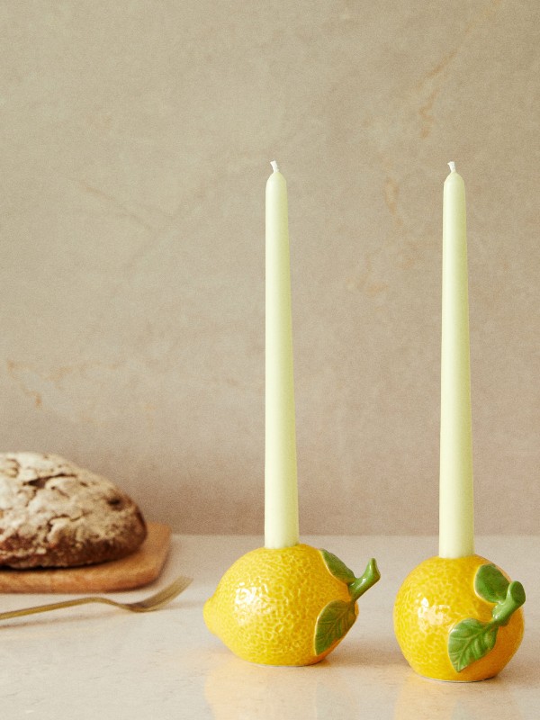  Lemon-Shaped Candle Holder