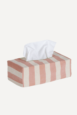 Tangier Rhubarb Stripe Tissue Box Cover from Alice Palmer & Co