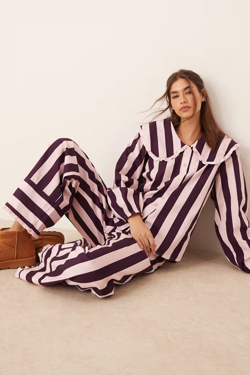 Wide Leg Pyjama Trousers Co Ord from ASOS Design