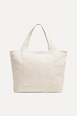 Canvas Tote Bag With Pocket from Zara