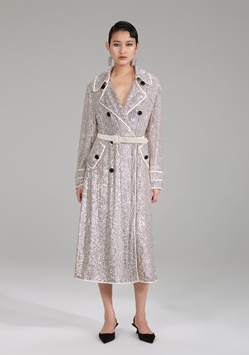 Stretch Sequin Coat