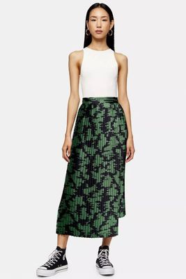 Ikat Print Pleat Skirt By Topshop Boutique